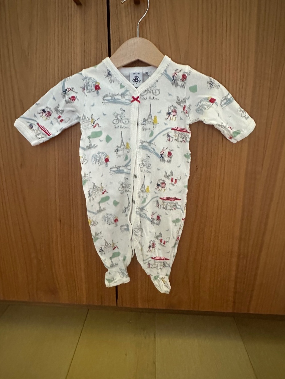 Petit Bateau 3m Baby Girl Footed Pajama